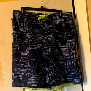 Speedo Navy and Green Men's Swim Shorts trunks XL
